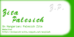 zita palesich business card